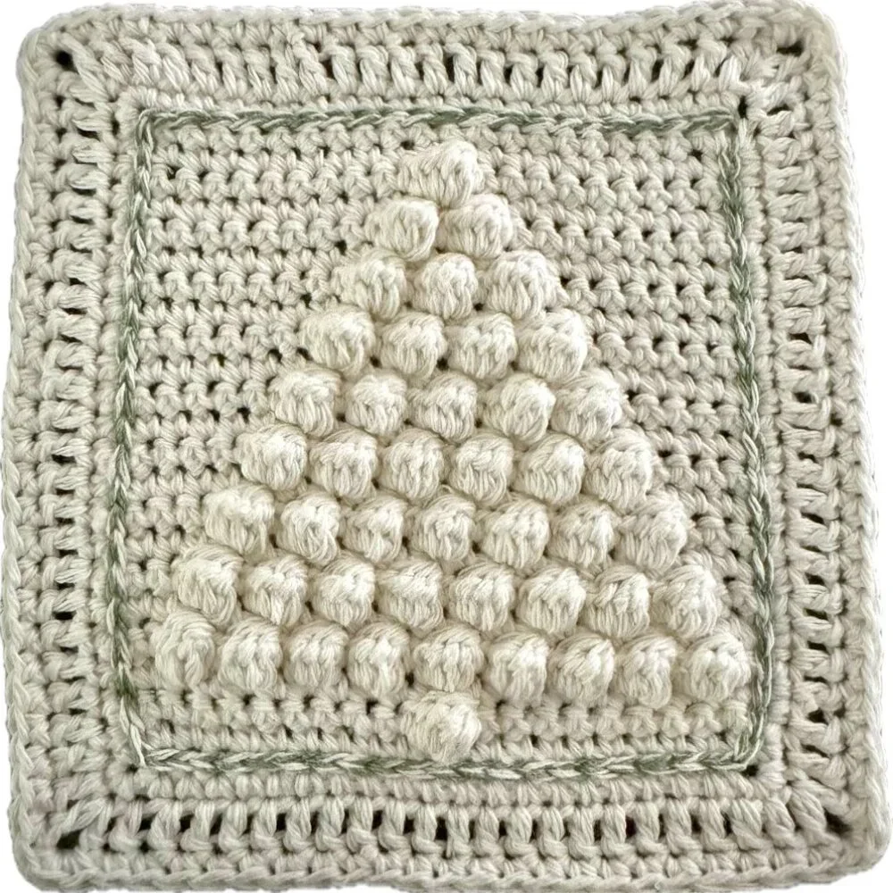 Christmas Tree Crochet Dishcloths , Hot Pad, Hand Crocheted - 100% Cotton